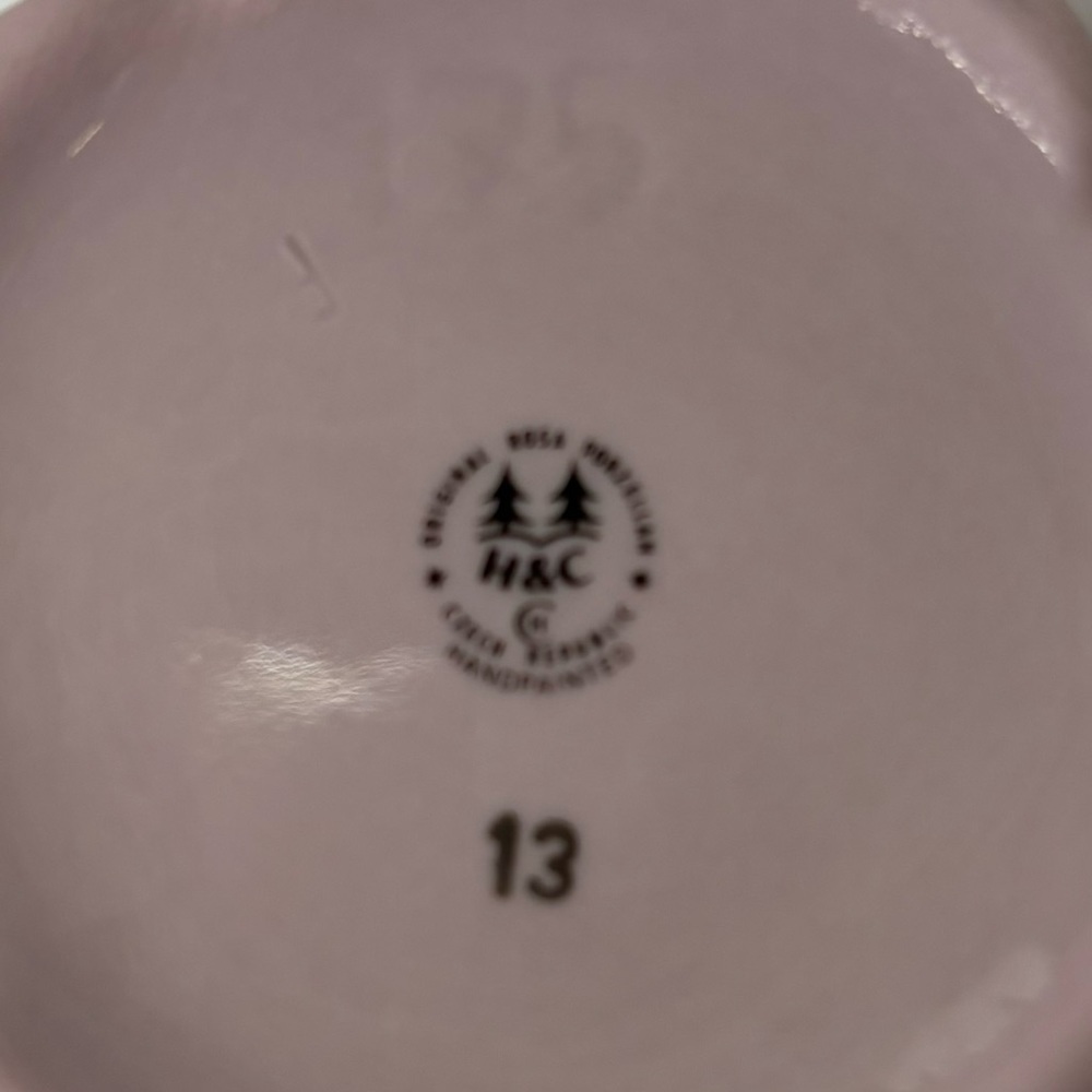 H & C Czech Original Rosa Porzelain Porcelain Mug Teacup Floral Spray Gold Trim - Picture 7 of 9
